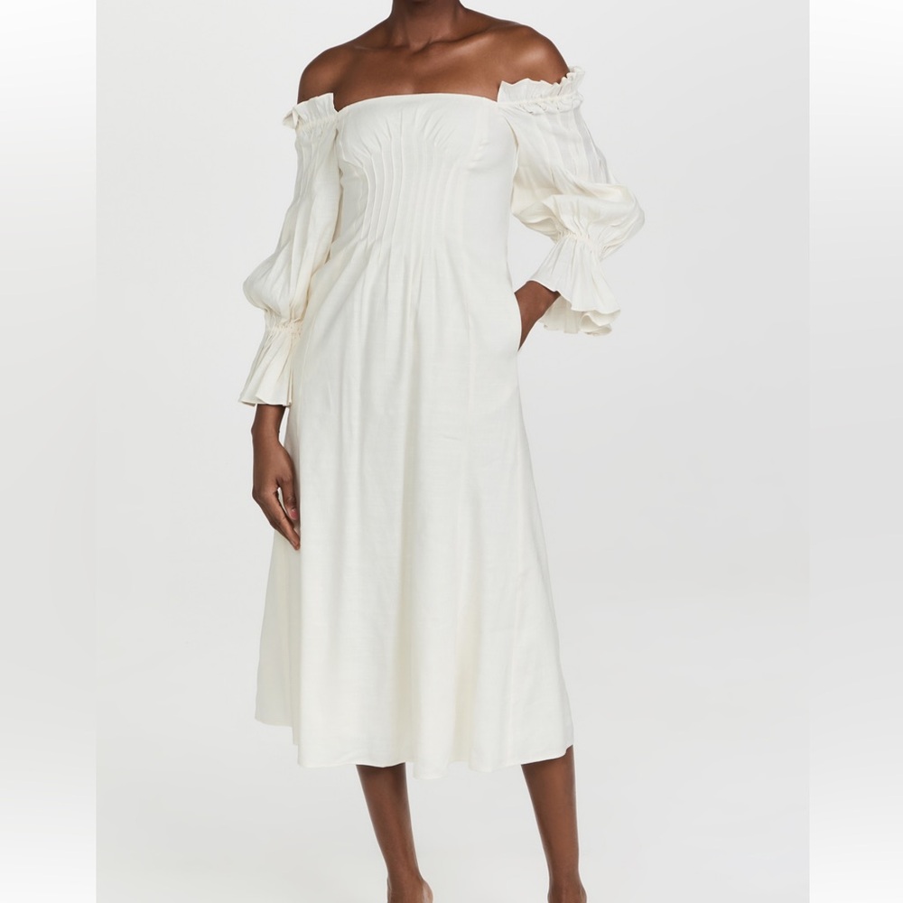 Cult Gaia Ida Off White Linen Dress Size 4 - Worn Once! Perfect Condition.